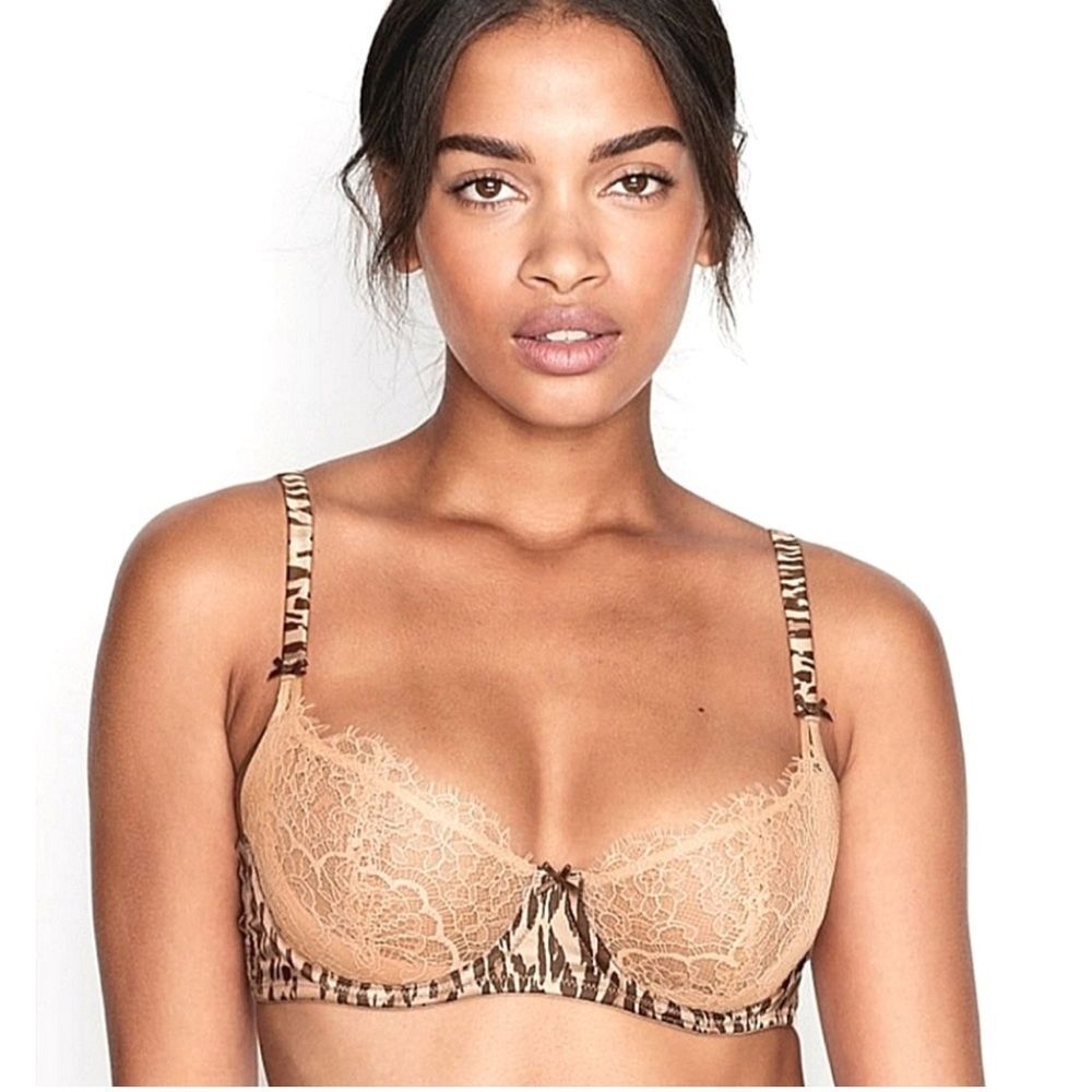 Victoria's Secret Dream Angels Leopard Print Push-Up Bra Without Padding sz 34B